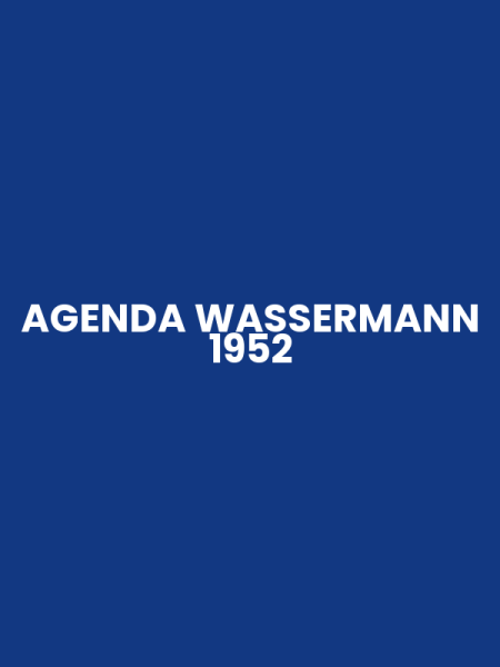AGENDA WASSERMANN 1952