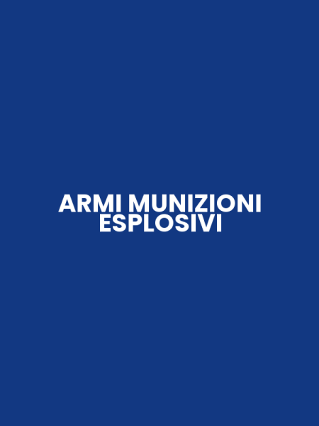 ARMI MUNIZIONI ESPLOSIVI