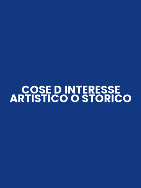 COSE D INTERESSE ARTISTICO O STORICO
