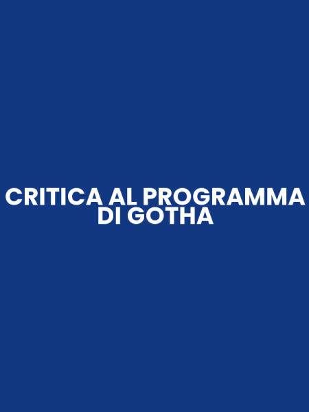 CRITICA AL PROGRAMMA DI GOTHA