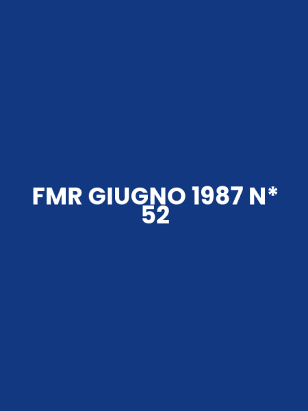 FMR GIUGNO 1987 N* 52