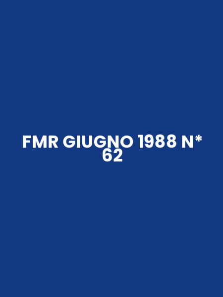 FMR GIUGNO 1988 N* 62