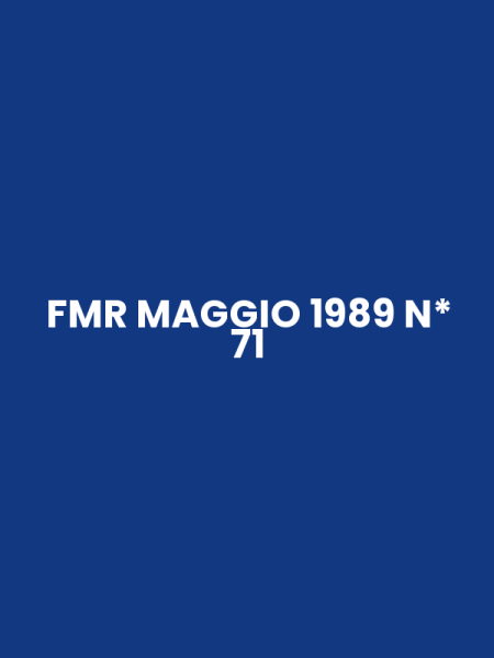 FMR MAGGIO 1989 N* 71