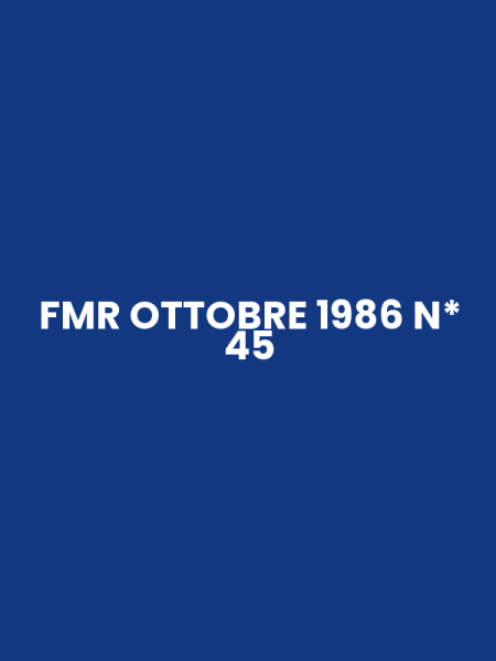 FMR OTTOBRE 1986 N* 45