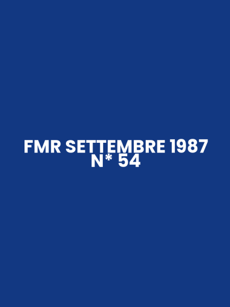FMR SETTEMBRE 1987 N* 54