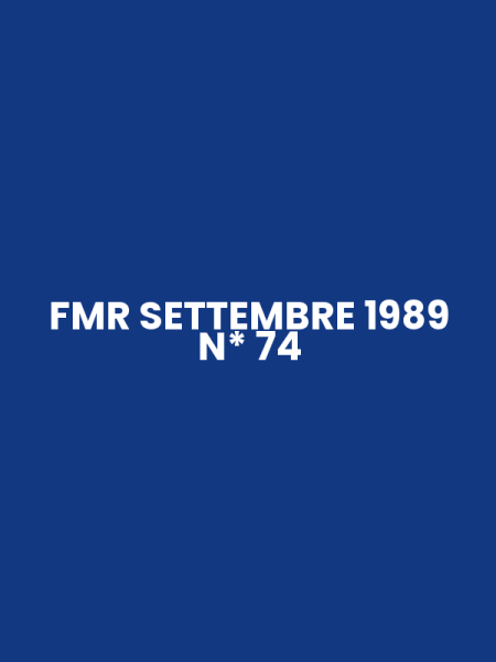 FMR SETTEMBRE 1989 N* 74
