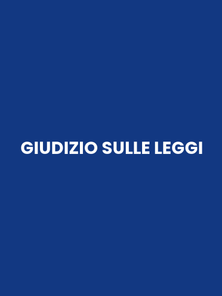 GIUDIZIO SULLE LEGGI