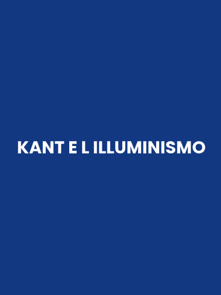 KANT E L ILLUMINISMO