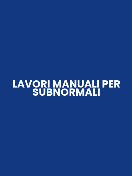 LAVORI MANUALI PER SUBNORMALI