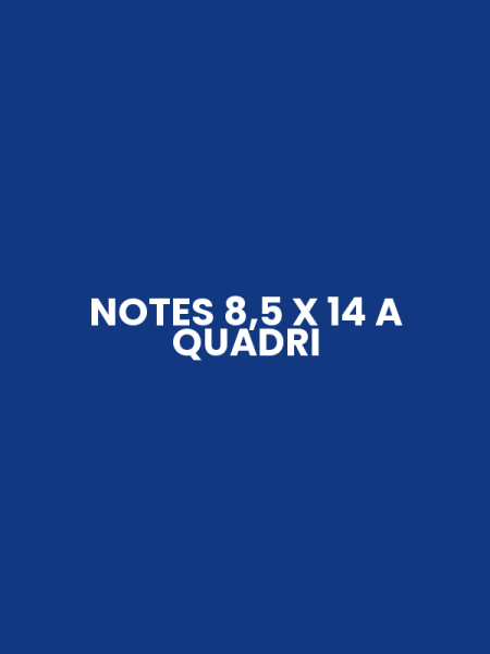NOTES 8,5 X 14 A QUADRI