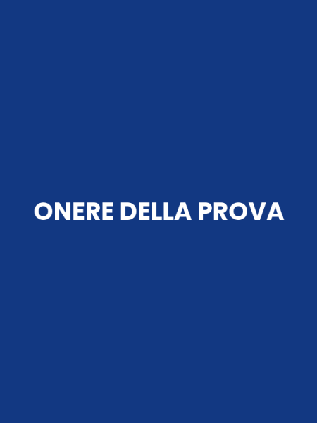 ONERE DELLA PROVA