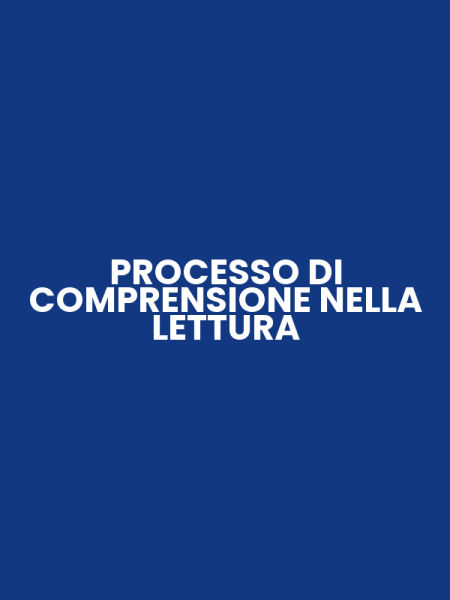 PROCESSO DI COMPRENSIONE NELLA LETTURA