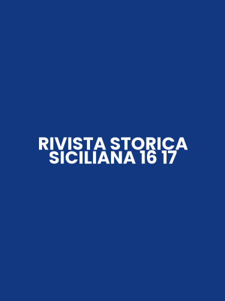 RIVISTA STORICA SICILIANA 16 17