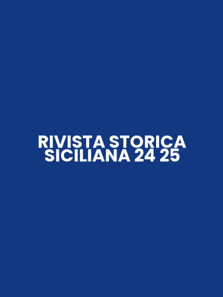 RIVISTA STORICA SICILIANA 24 25