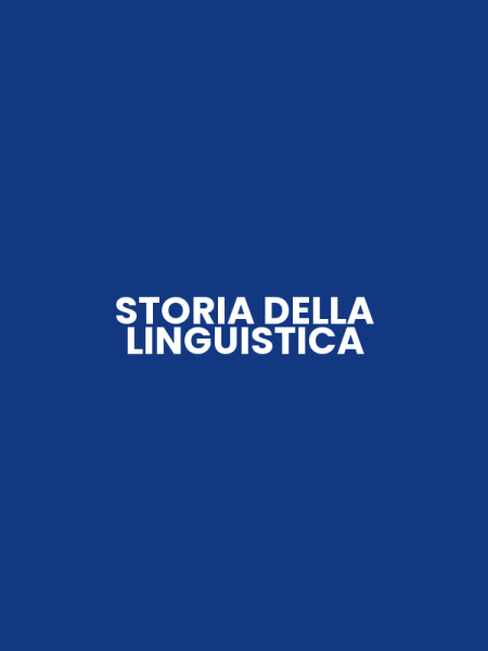 STORIA DELLA LINGUISTICA