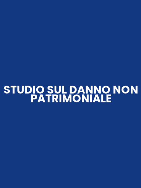 STUDIO SUL DANNO NON PATRIMONIALE